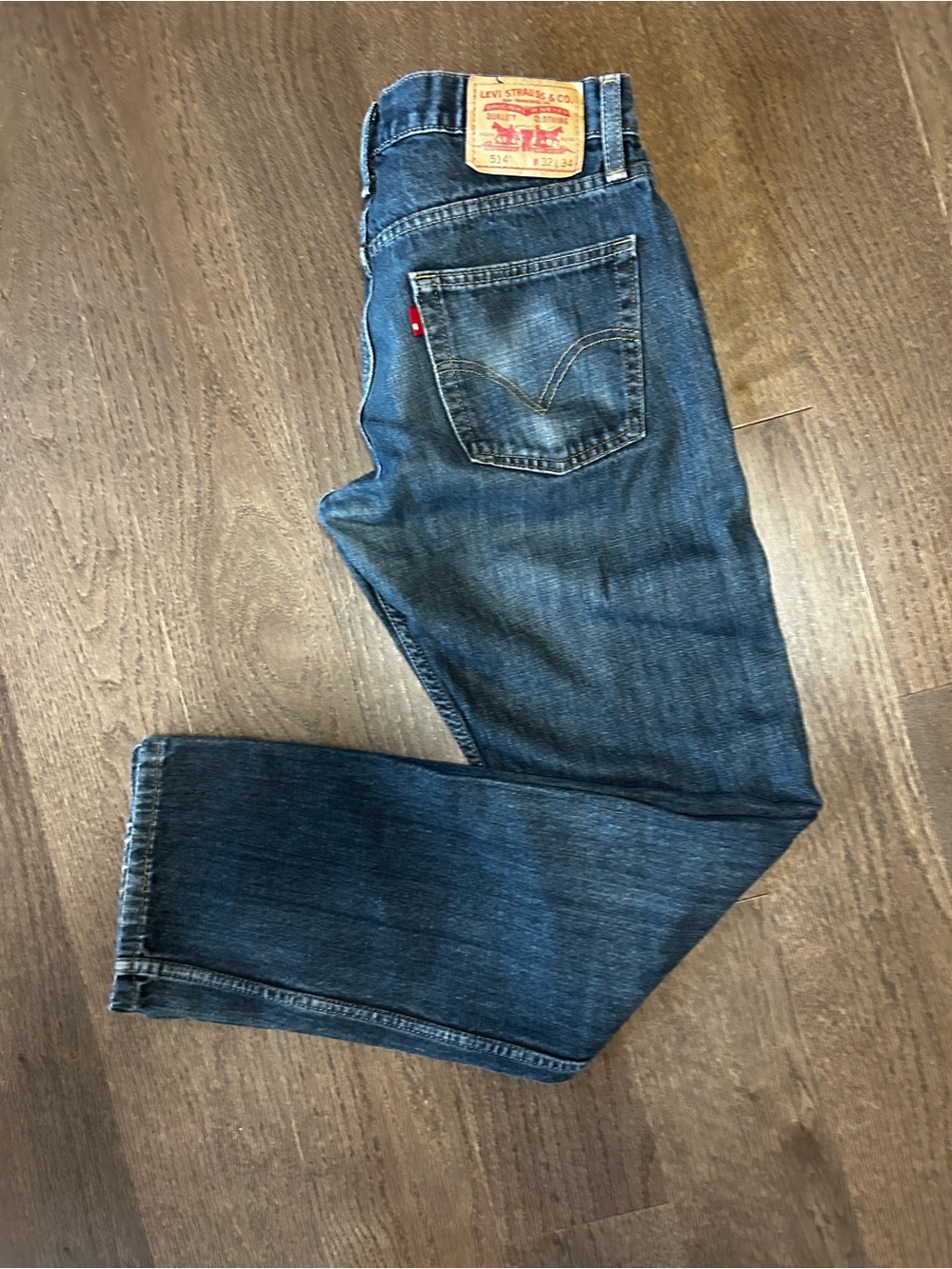 Levi's 514 Straight Jeans 32x34 (Measures 32x33) Dark Wash 100% Cotton